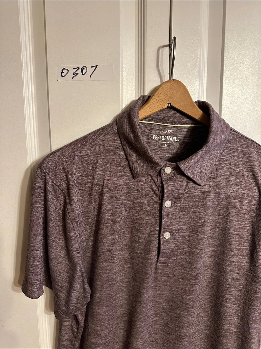 J. Crew Men's Heathered Plum Polo